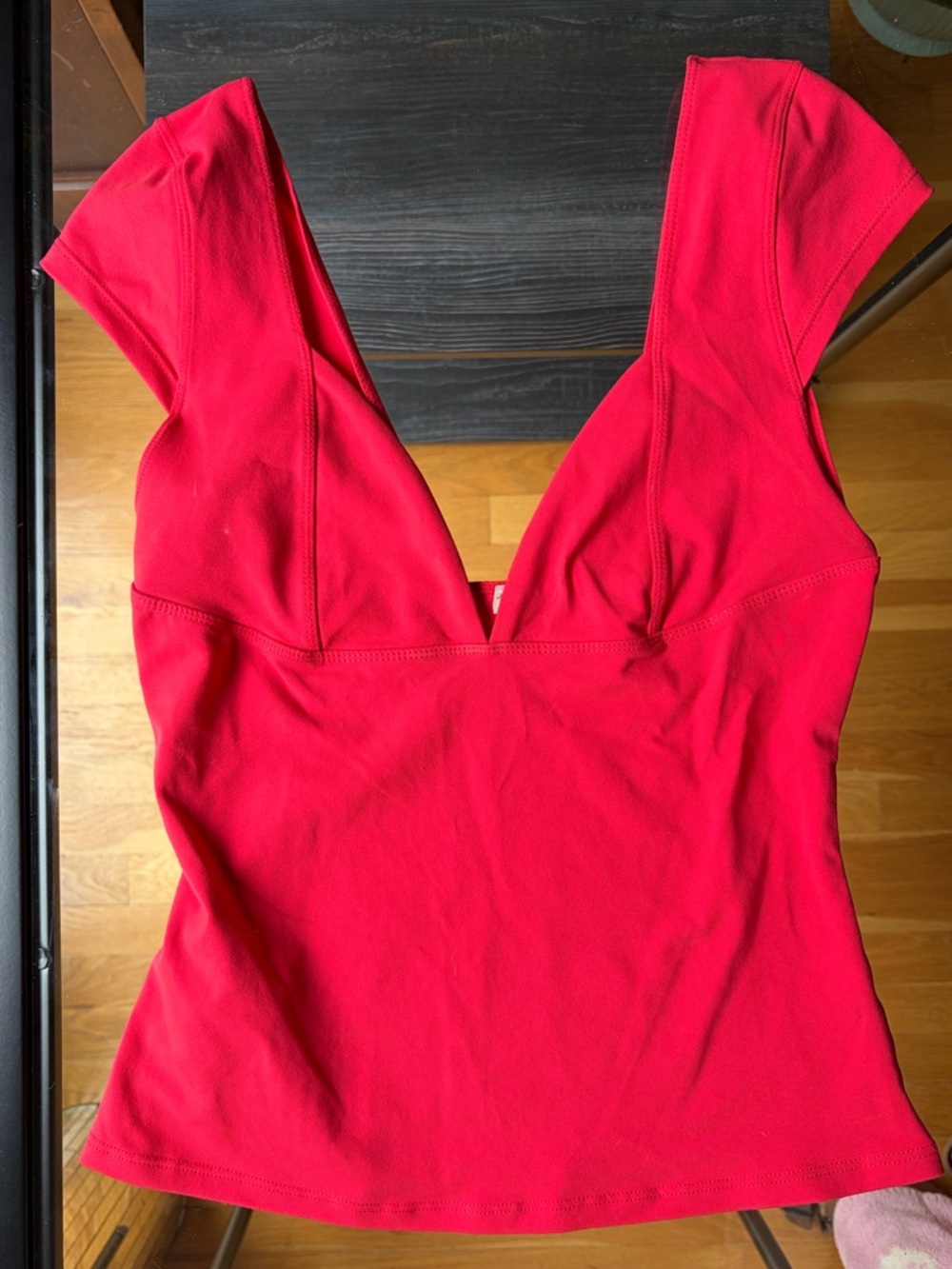 Free People Ruby Red V-Neck Tank Top